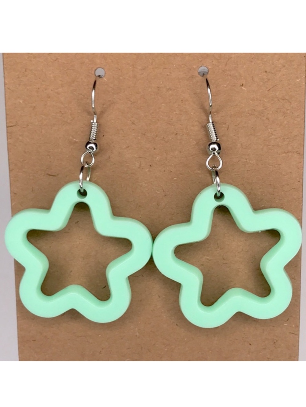 Mint Green Star Earrings Fashion Jewelry